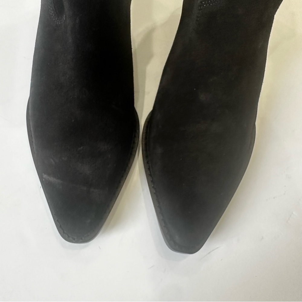 Chinese Laundry Califa Casual Bootie Black Suede Pointy Toe Western Ankle Boots - Picture 7 of 13
